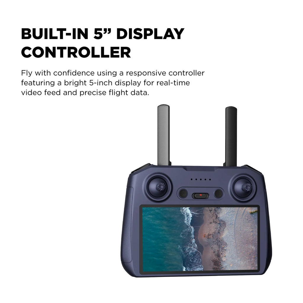 SKYFLOW GPS Foldable 4K UHD Camera Drone for Adults with Live Video Feed, 5" Touchscreen Remote, 3-Axis Gimbal, Brushless Motors, Auto Return, Optical Flow & Carry Case