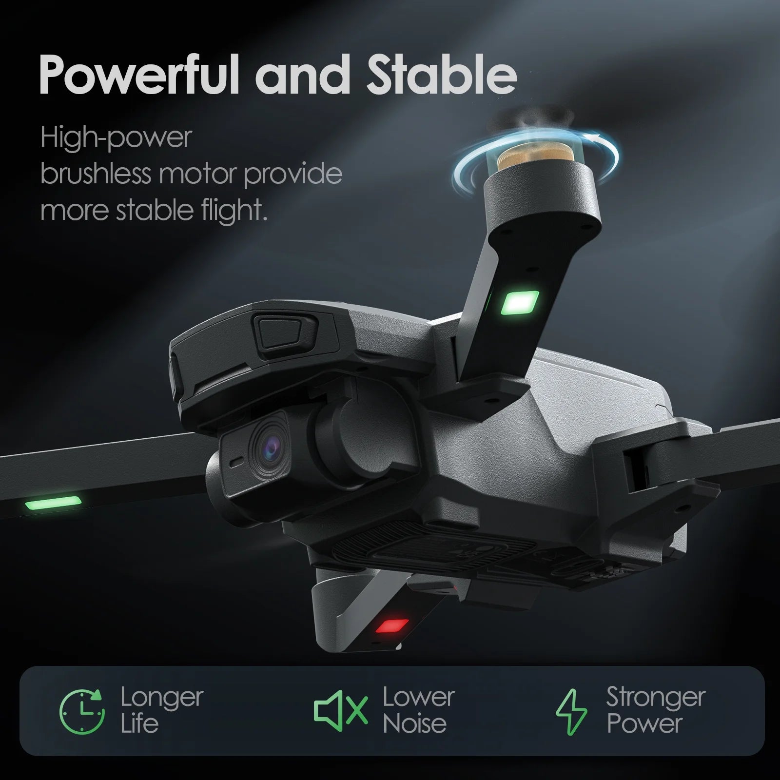 WF20 Drone with Camera for Kids 1080P FPV Dron Toys with Brushless Motor, 2 Batteries, Black