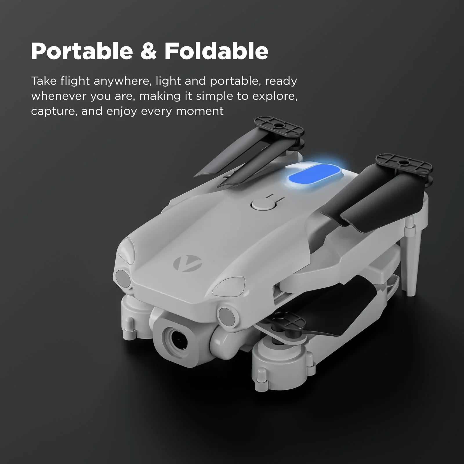 Skyhornet Foldable RC Drone with 720P HD Camera, Wifi FPV Live Video, 3 Speed Modes, Auto Takeoff & Landing, 11 Minutes Flight Time, Remote Control Quadcopter Toy for Kids & Beginners, White