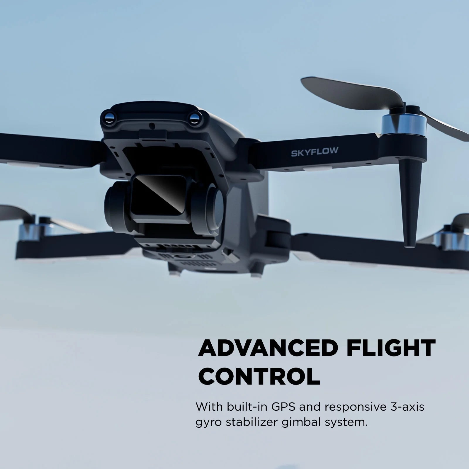 SKYFLOW GPS Foldable 4K UHD Camera Drone for Adults with Live Video Feed, 5" Touchscreen Remote, 3-Axis Gimbal, Brushless Motors, Auto Return, Optical Flow & Carry Case