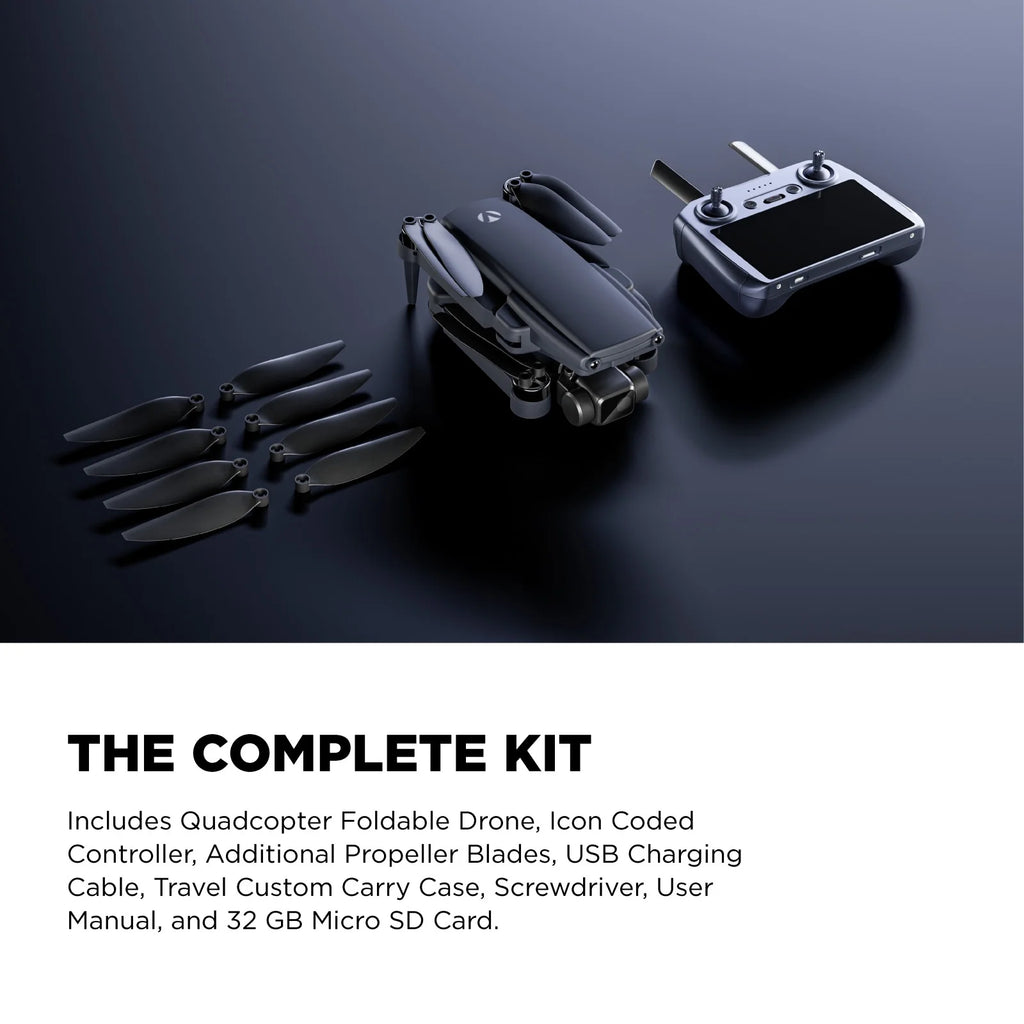 SKYFLOW GPS Foldable 4K UHD Camera Drone for Adults with Live Video Feed, 5" Touchscreen Remote, 3-Axis Gimbal, Brushless Motors, Auto Return, Optical Flow & Carry Case