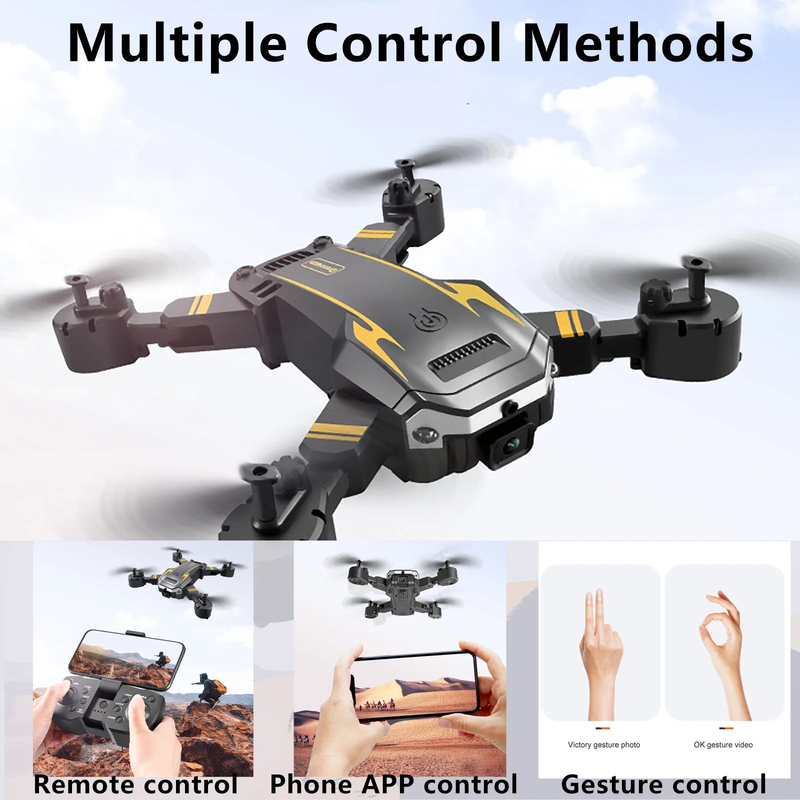 Drone with Camera for Adults Kids 1080P 8K HD Dual Camera Remote Control Drone RC Aircraft Quadcopter W/ 3 Batteries for Long Flight Mini Foldable Drone for Beginners Toys Gifts for Boys Girls